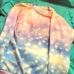 pastel starry galaxy sweater